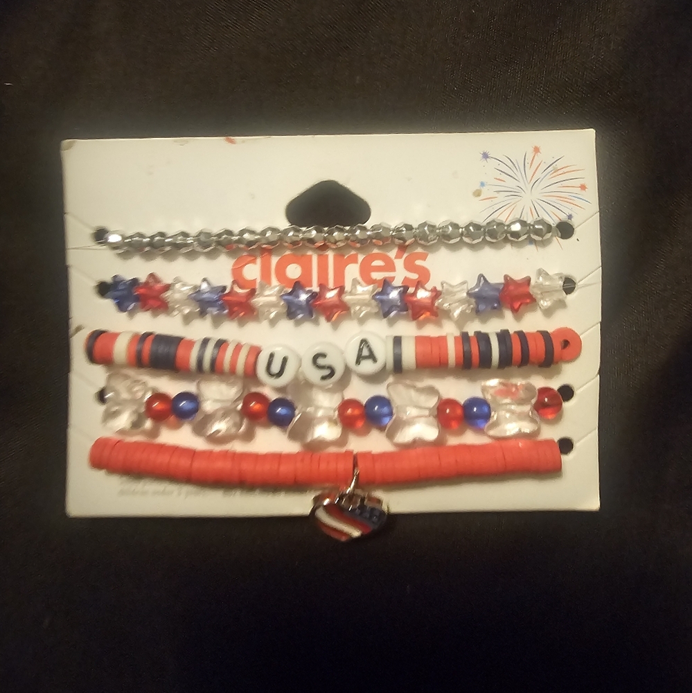 Claire's USA Themed Bracelet Set